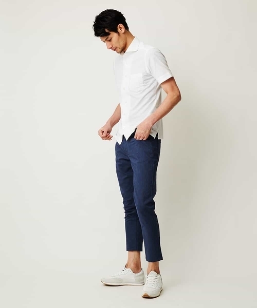 MICHEL KLEIN HOMME   （ミッシェルクランオム）の「クロップドパンツ（C-MAXオックス）（その他パンツ・メンズ・ベージュ/グレー/ブルー・MEDIUM/LARGE/X-LARGE）」の5枚目の写真