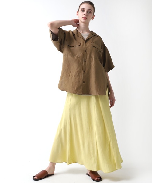 RNA-N(アールエヌエーエヌ)の「G0993 ロングフレアースカート(スカート・レディース・ベージュ/ブルー/イエロー・MEDIUM)」の1枚目の写真