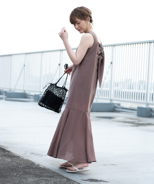 yukichi.（ユキチ）の「bella mermaid back design one-piece 【yukichi.】（ワンピース・レディース・ブラック/ブラウン/グリーン・FREE）」の20枚目の写真