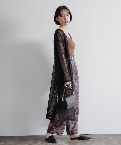 PAGEBOY（ページボーイ）の「２WAYメッシュアミワンピース（ワンピース・レディース・ホワイト/ブラック/ボルドー・FREE）」の4枚目の写真