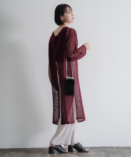 PAGEBOY（ページボーイ）の「２WAYメッシュアミワンピース（ワンピース・レディース・ホワイト/ブラック/ボルドー・FREE）」の7枚目の写真