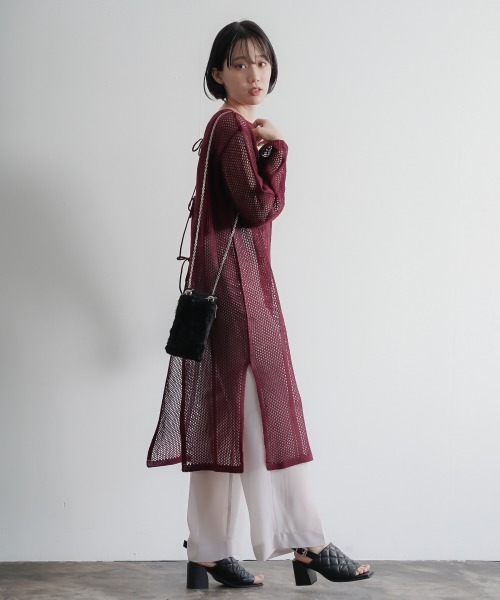 PAGEBOY（ページボーイ）の「２WAYメッシュアミワンピース（ワンピース・レディース・ホワイト/ブラック/ボルドー・FREE）」の8枚目の写真