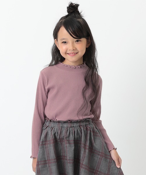 devirock（デビロック）の「リブ長袖Tシャツ（Tシャツ/カットソー・キッズ・ライトブラウン/ブラック/パープル系その他/テラコッタ/オフホワイト/モカ・110cm/160cm/120cm/100cm/150cm/130cm/140cm）」の6枚目の写真