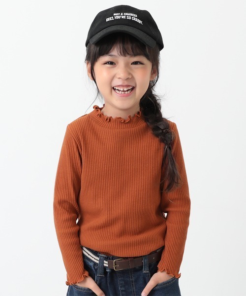 devirock（デビロック）の「リブ長袖Tシャツ（Tシャツ/カットソー・キッズ・ライトブラウン/ブラック/パープル系その他/テラコッタ/オフホワイト/モカ・110cm/160cm/120cm/100cm/150cm/130cm/140cm）」の5枚目の写真