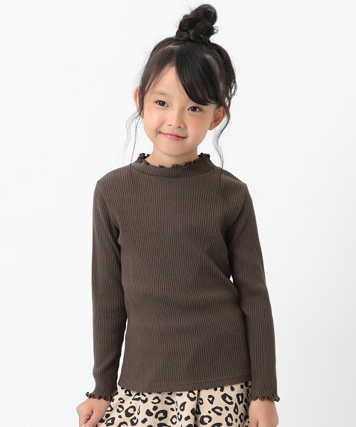 devirock（デビロック）の「リブ長袖Tシャツ（Tシャツ/カットソー・キッズ・ライトブラウン/ブラック/パープル系その他/テラコッタ/オフホワイト/モカ・110cm/160cm/120cm/100cm/150cm/130cm/140cm）」の4枚目の写真