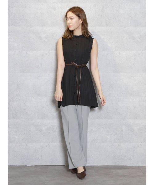 dazzlin（ダズリン）の「スタンドフリルカラーブラウス（シャツ/ブラウス・レディース・オフホワイト/ブラック/ピンク・FREE）」の7枚目の写真