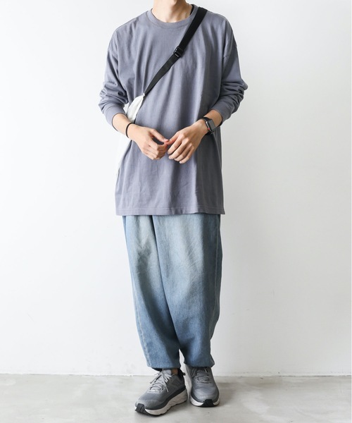 セール】30/1無撚糸×30/1MVSリバー天竺 クルーネックL/S（T