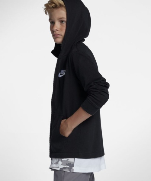 NIKE(ナイキ)の「ナイキ NIKE YTH フルジップ ジャージ フーディ(スウェット・キッズ・ブラック・130cm/140cm/150cm/160cm)」の7枚目の写真