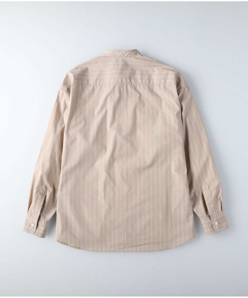 BACK NUMBER（バックナンバー）の「【BACK NUMBER】ビッグシルエットバンドカラーシャツ（シャツ/ブラウス・メンズ・ホワイト×カーキブラウン/ブルー・XL/M/L）」の10枚目の写真