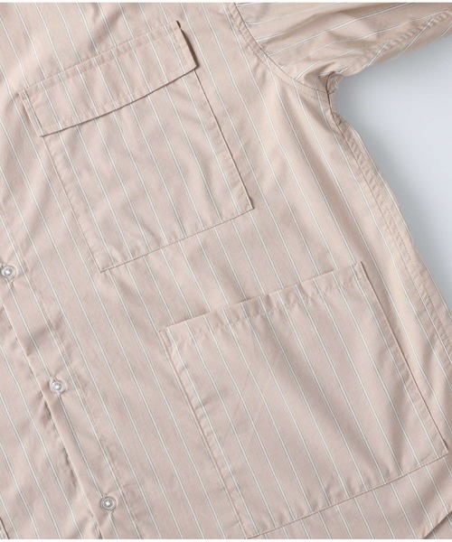 BACK NUMBER（バックナンバー）の「【BACK NUMBER】ビッグシルエットバンドカラーシャツ（シャツ/ブラウス・メンズ・ホワイト×カーキブラウン/ブルー・XL/M/L）」の6枚目の写真