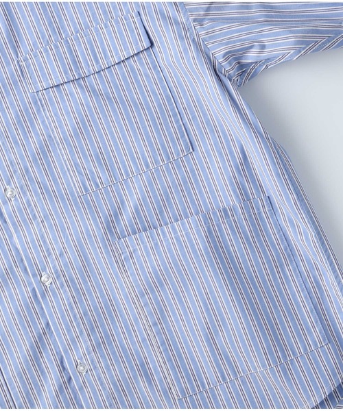 BACK NUMBER（バックナンバー）の「【BACK NUMBER】ビッグシルエットバンドカラーシャツ（シャツ/ブラウス・メンズ・ホワイト×カーキブラウン/ブルー・XL/M/L）」の8枚目の写真