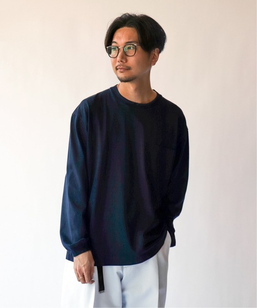 EDIFICE(エディフィス)の「コットンジャージー クルーネックTシャツ(Tシャツ/カットソー・メンズ・ホワイト/ベージュ系その他/ネイビー/ブルー系その他/イエロー・FREE/SMALL/MEDIUM/LARGE)」の4枚目の写真