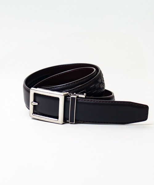 ADPOSION(アドポーション)の「ワンタッチスライド牛革編み込みベルト(ベルト・メンズ・ブラック/ブラウン/ベージュ・FREE)」の3枚目の写真