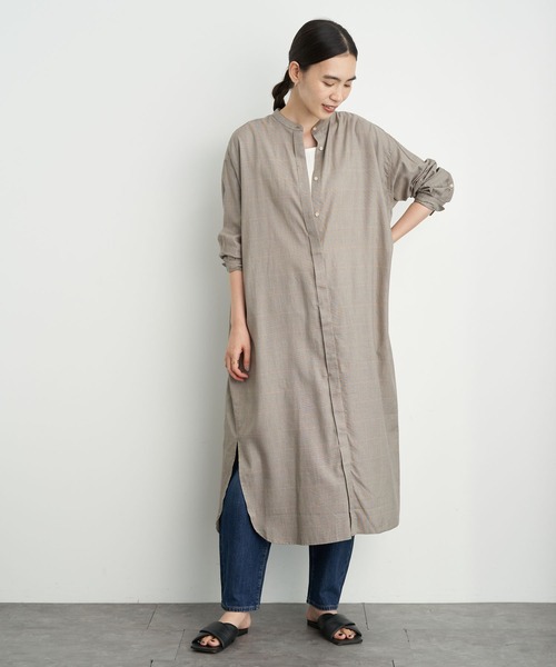 AMERICAN HOLIC（アメリカンホリック）の「バックタック比翼シャツワンピース　＊（ワンピース・レディース・チェック/ホワイト系その他6/ブルー系その他4・FREE）」の3枚目の写真