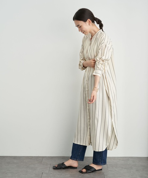 AMERICAN HOLIC（アメリカンホリック）の「バックタック比翼シャツワンピース　＊（ワンピース・レディース・チェック/ホワイト系その他6/ブルー系その他4・FREE）」の7枚目の写真