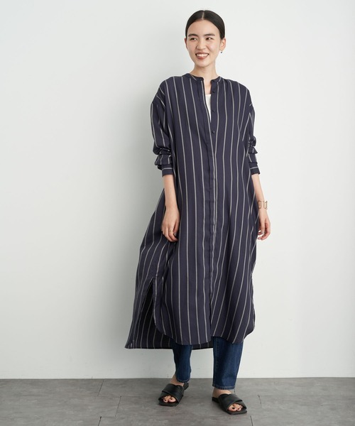 AMERICAN HOLIC（アメリカンホリック）の「バックタック比翼シャツワンピース　＊（ワンピース・レディース・チェック/ホワイト系その他6/ブルー系その他4・FREE）」の9枚目の写真