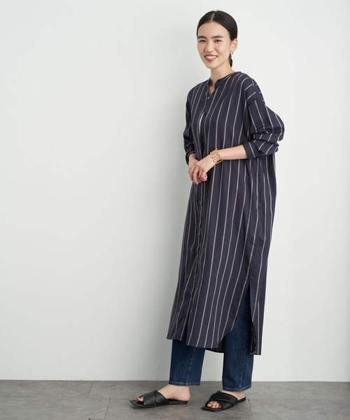 AMERICAN HOLIC（アメリカンホリック）の「バックタック比翼シャツワンピース　＊（ワンピース・レディース・チェック/ホワイト系その他6/ブルー系その他4・FREE）」の10枚目の写真