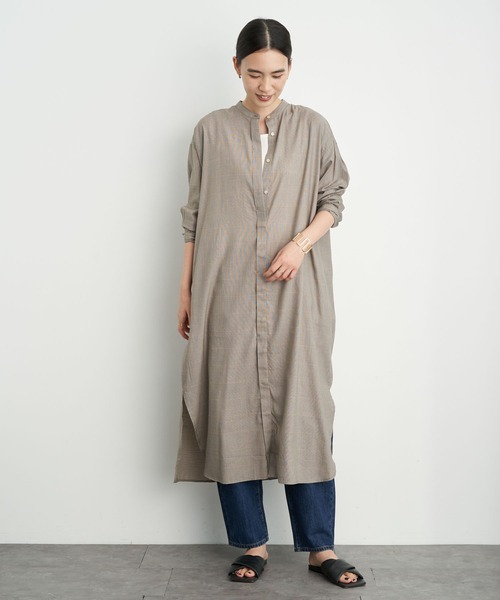 AMERICAN HOLIC（アメリカンホリック）の「バックタック比翼シャツワンピース　＊（ワンピース・レディース・チェック/ホワイト系その他6/ブルー系その他4・FREE）」の12枚目の写真