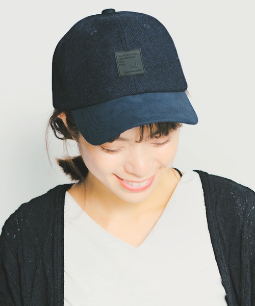 14+（イチヨンプラス）の「ヘリンボーンスエードローキャップ（キャップ・レディース・ブラック/ベージュ/ネイビー・FREE）」の3枚目の写真