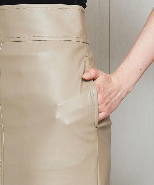 H　BEAUTY&YOUTH UNITED ARROWS（エイチビューティーアンドユースユナイテッドアローズ）の「＜H＞FAKE LEATHER TIGHT SKIRT/スカート（スカート・レディース・ベージュ/ブラック・MEDIUM/SMALL）」の18枚目の写真