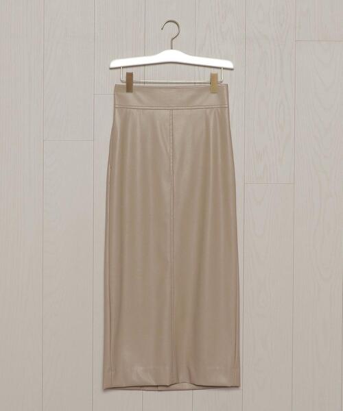 H　BEAUTY&YOUTH UNITED ARROWS（エイチビューティーアンドユースユナイテッドアローズ）の「＜H＞FAKE LEATHER TIGHT SKIRT/スカート（スカート・レディース・ベージュ/ブラック・MEDIUM/SMALL）」の13枚目の写真