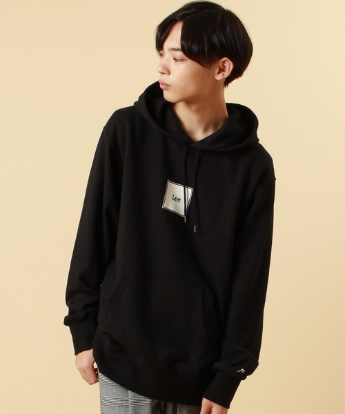 Lee(リー)の「【LEE/リー】別注 ボックスプリントプルパーカー(パーカー・メンズ・ブラック系その他/ホワイト/オリーブ/グレー・M/XL/L)」の3枚目の写真