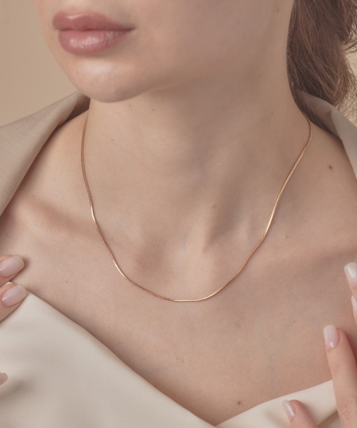 sowang（ソワン）の「１mmシンプルスネークチェーンネックレス/simple snake necklace（ネックレス・レディース・シルバー/ゴールド/ピンク・FREE）」の22枚目の写真