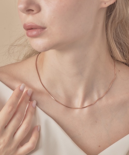 sowang（ソワン）の「１mmシンプルスネークチェーンネックレス/simple snake necklace（ネックレス・レディース・シルバー/ゴールド/ピンク・FREE）」の10枚目の写真