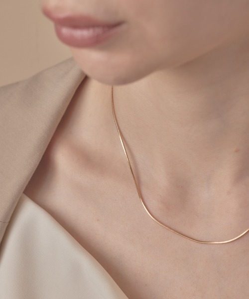 sowang(ソワン)の「1mmシンプルスネークチェーンネックレス/simple snake necklace(ネックレス・レディース・シルバー/ゴールド/ピンク・FREE)」の4枚目の写真