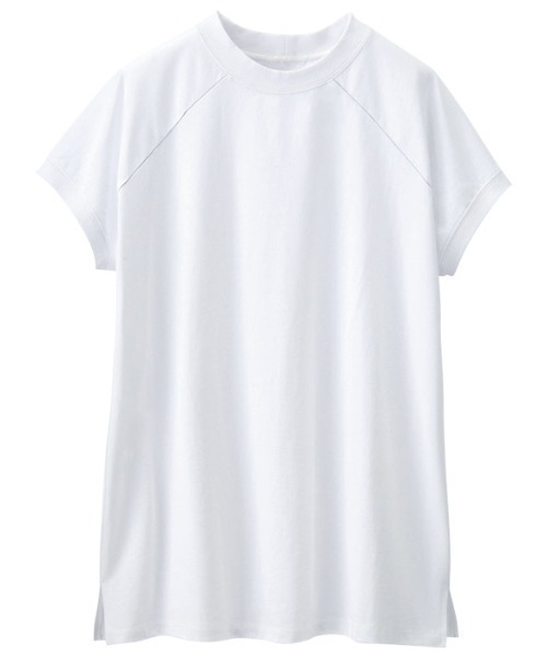 GeeRA（ジーラ）の「綿100％プチハイネックラグランＴシャツ（Tシャツ/カットソー・レディース・オフホワイト/ベージュ/ブラック/モカ・X-LARGE/MEDIUM/LARGE/XX-LARGE/SMALL）」の5枚目の写真