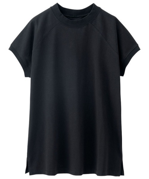 GeeRA（ジーラ）の「綿100％プチハイネックラグランＴシャツ（Tシャツ/カットソー・レディース・オフホワイト/ベージュ/ブラック/モカ・X-LARGE/MEDIUM/LARGE/XX-LARGE/SMALL）」の6枚目の写真