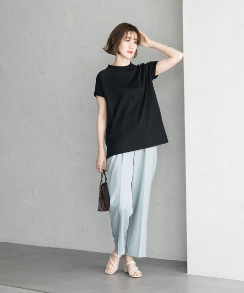 GeeRA（ジーラ）の「綿100％プチハイネックラグランＴシャツ（Tシャツ/カットソー・レディース・オフホワイト/ベージュ/ブラック/モカ・X-LARGE/MEDIUM/LARGE/XX-LARGE/SMALL）」の19枚目の写真