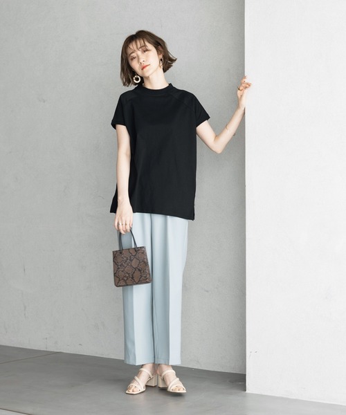 GeeRA（ジーラ）の「綿100％プチハイネックラグランＴシャツ（Tシャツ/カットソー・レディース・オフホワイト/ベージュ/ブラック/モカ・X-LARGE/MEDIUM/LARGE/XX-LARGE/SMALL）」の21枚目の写真