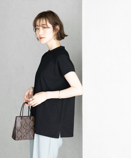 GeeRA（ジーラ）の「綿100％プチハイネックラグランＴシャツ（Tシャツ/カットソー・レディース・オフホワイト/ベージュ/ブラック/モカ・X-LARGE/MEDIUM/LARGE/XX-LARGE/SMALL）」の18枚目の写真