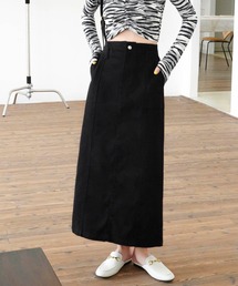 【Mayree】ヘビーツイル＆デニムロングタイトスカート 2021SS