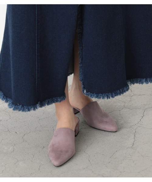 AZUL by moussy（アズールバイマウジー）の「BACK OPEN PUMPS/バックオープンパンプス（サンダル・レディース・ブラック/ライトパープル・LARGE/SMALL/MEDIUM）」の4枚目の写真