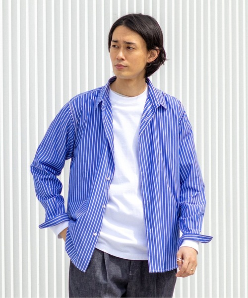 値下げ　EDIFICE Thick count シャツ　XLサイズ　ブルー EDIFICE（エディフィス）の「Thick count シャツ（シャツ