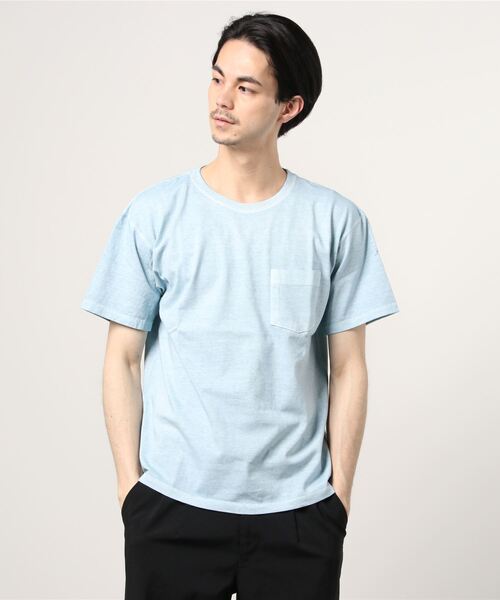Good On（グッドオン）の「グッドオン Good On SHORT SLEEVE POCKET TEE（Tシャツ/カットソー・メンズ・パープル/ブルー・LL/M/S/L）」の2枚目の写真