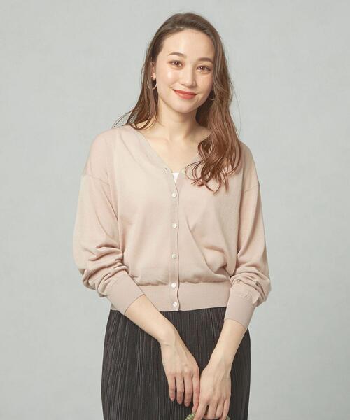 closet story（クローゼットストーリー）の「＜closet story＞□スケカン イージーVネック カーディガン -手洗い可能-（カーディガン/ボレロ・レディース・ホワイト/ブラック/ベージュ・FREE）」の3枚目の写真