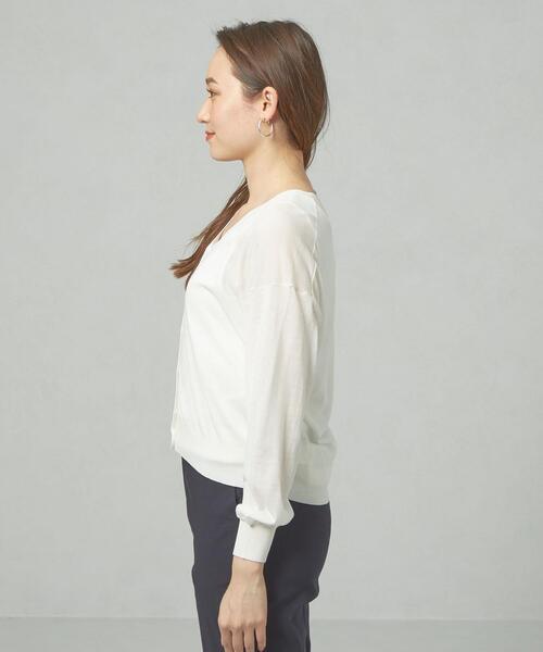 closet story（クローゼットストーリー）の「＜closet story＞□スケカン イージーVネック カーディガン -手洗い可能-（カーディガン/ボレロ・レディース・ホワイト/ブラック/ベージュ・FREE）」の5枚目の写真