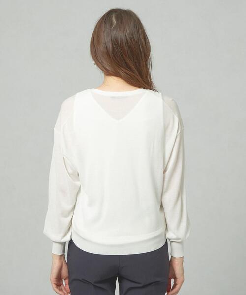 closet story（クローゼットストーリー）の「＜closet story＞□スケカン イージーVネック カーディガン -手洗い可能-（カーディガン/ボレロ・レディース・ホワイト/ブラック/ベージュ・FREE）」の6枚目の写真