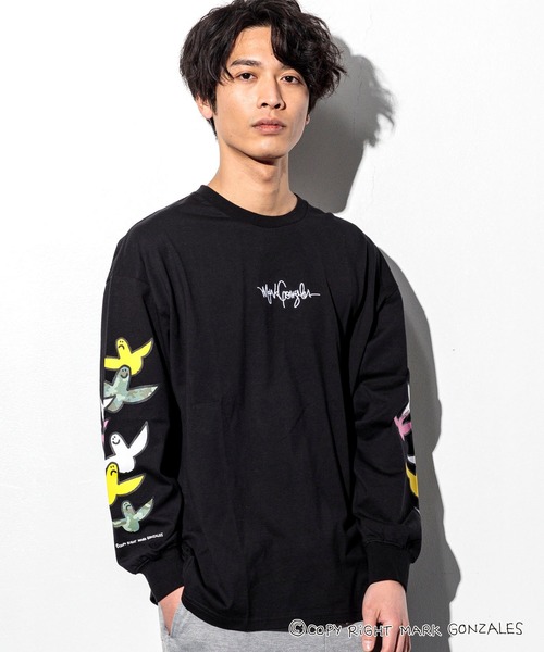 Mark Gonzales（マーク・ゴンザレス）の「Mark Gonzales(マーク ゴンザレス)エンジェルプリントロングスリーブカットソー×2type（Tシャツ/カットソー・メンズ・ホワイト系2/ブラック系1/ブラック系2/ホワイト系1・XL/L/M）」の3枚目の写真