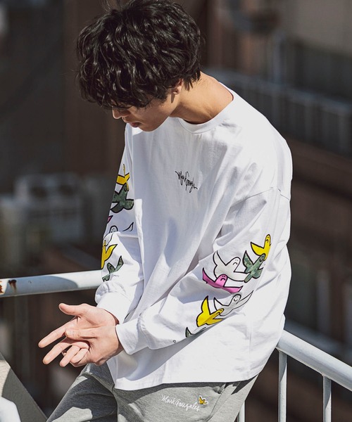 Mark Gonzales（マーク・ゴンザレス）の「Mark Gonzales(マーク ゴンザレス)エンジェルプリントロングスリーブカットソー×2type（Tシャツ/カットソー・メンズ・ホワイト系2/ブラック系1/ブラック系2/ホワイト系1・XL/L/M）」の18枚目の写真