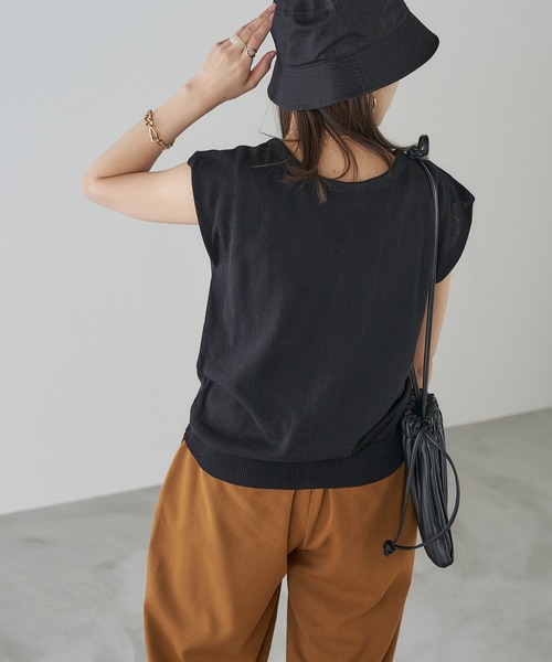Chaco closet(チャコ クローゼット)の「3wayフレンチスリーブサマーニット ニットベスト カーディガン(カーディガン/ボレロ・レディース・ブラック/ベージュ/パープル/ブラウン/オフホワイト/オレンジ/ブルー/グリーン系その他・FREE)」の14枚目の写真