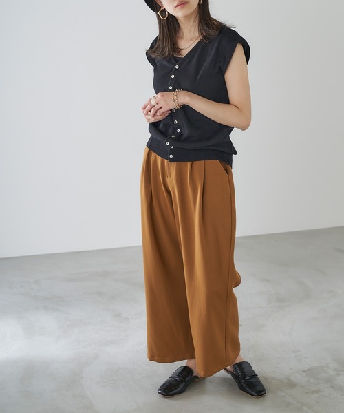 Chaco closet(チャコ クローゼット)の「3wayフレンチスリーブサマーニット ニットベスト カーディガン(カーディガン/ボレロ・レディース・ブラック/ベージュ/パープル/ブラウン/オフホワイト/オレンジ/ブルー/グリーン系その他・FREE)」の15枚目の写真