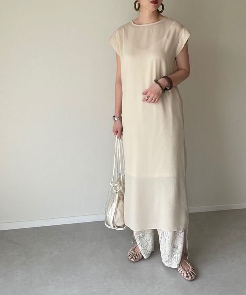 y/m by misato（イムバイミサト）の「楊柳ワンピース（ワンピース・レディース・アイボリー/ダークブルー・FREE）」の21枚目の写真