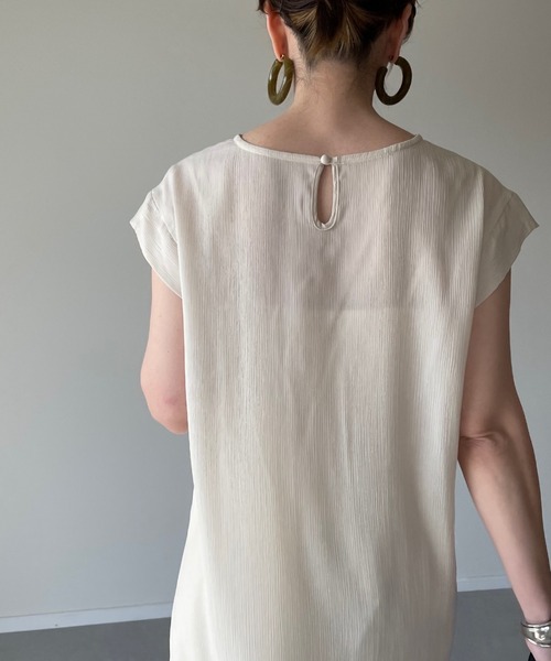 y/m by misato（イムバイミサト）の「楊柳ワンピース（ワンピース・レディース・アイボリー/ダークブルー・FREE）」の8枚目の写真