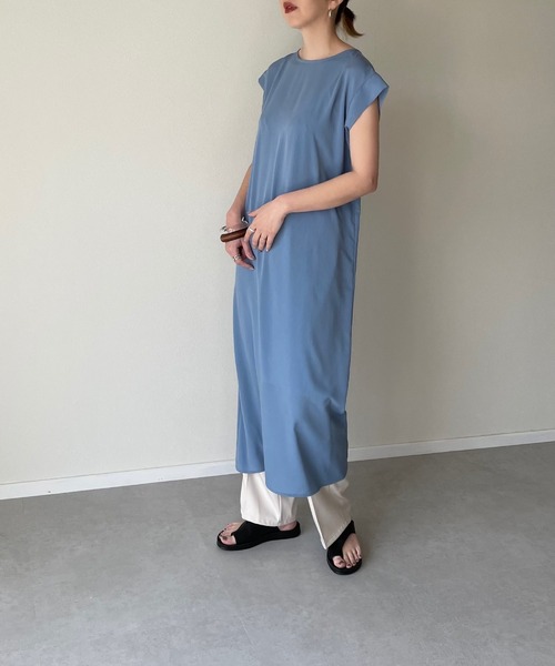 y/m by misato（イムバイミサト）の「楊柳ワンピース（ワンピース・レディース・アイボリー/ダークブルー・FREE）」の6枚目の写真