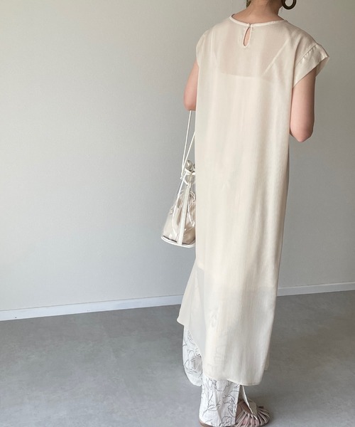 y/m by misato（イムバイミサト）の「楊柳ワンピース（ワンピース・レディース・アイボリー/ダークブルー・FREE）」の14枚目の写真