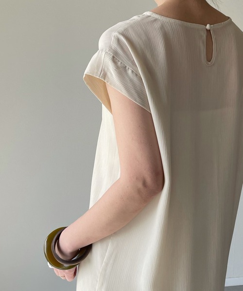 y/m by misato（イムバイミサト）の「楊柳ワンピース（ワンピース・レディース・アイボリー/ダークブルー・FREE）」の20枚目の写真